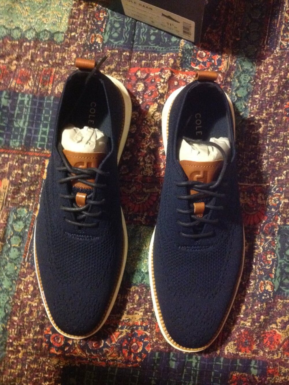 Cole Haan Men's Grand Shadow Navy Stitchlite Oxford Shoes - 11.5M - New in Box